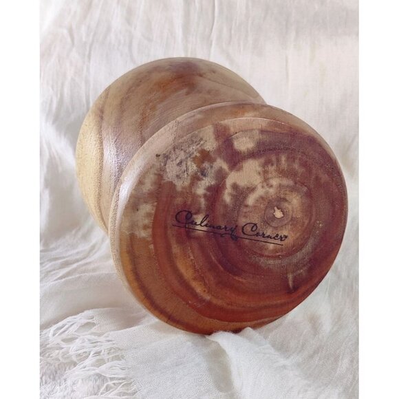 Culinary Corner Wooden Mortar Bowl Decorative Decor Kitchen 5" Tall - Picture 6 of 14